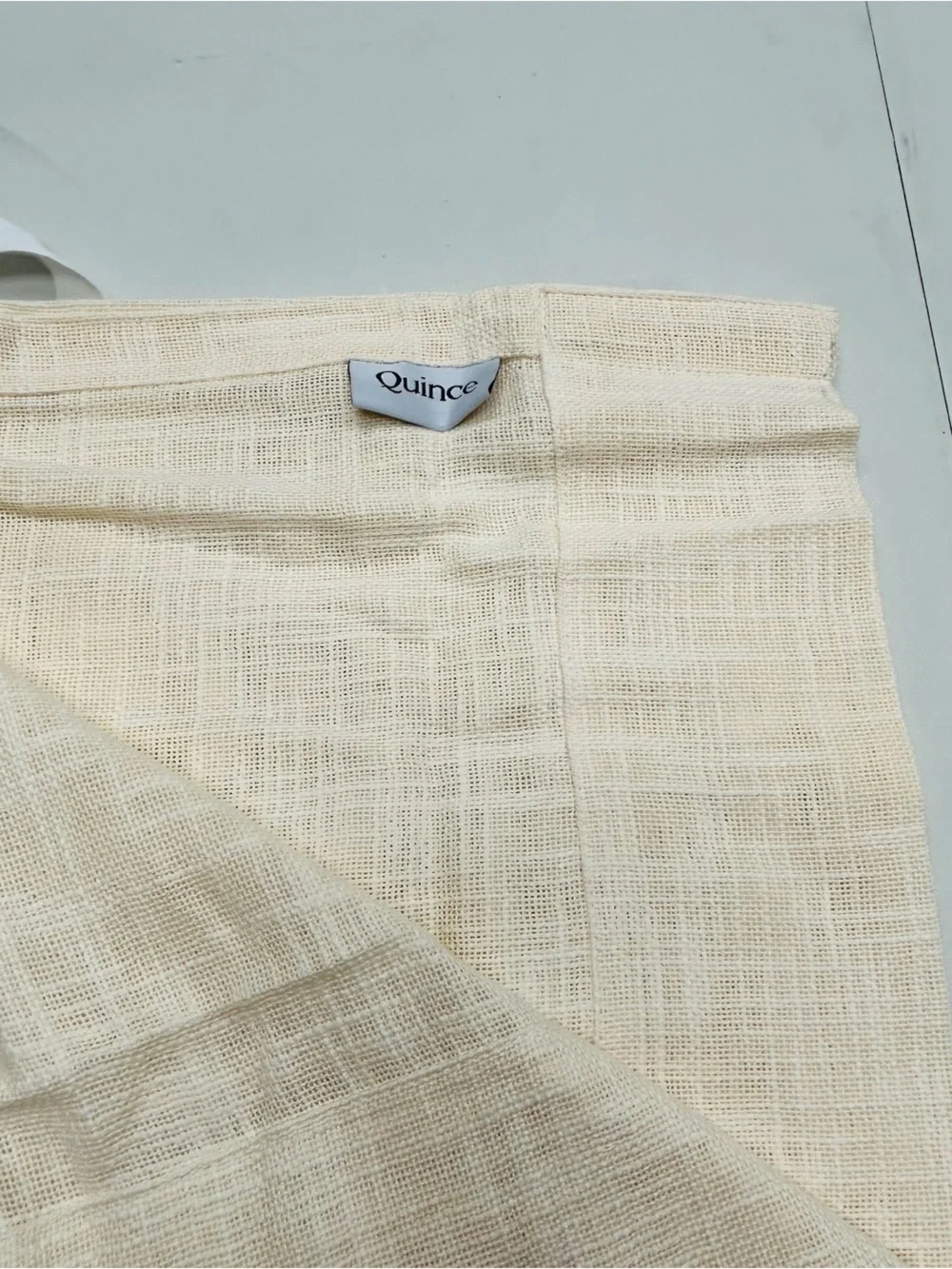 QUINCE Set Of 2 48x96 Cotton Sheer Curtains Ivory 0381